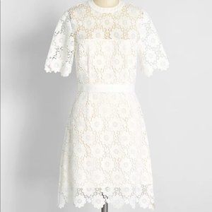 Modcloth In Delicate Detail Lace Mini Dress Ivory Size 0 NWT OR BEST OFFER
